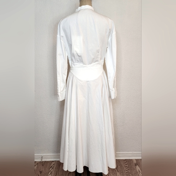 NWT Alexander McQueen White Corset Midi Shirt Dress - Picture 12 of 16